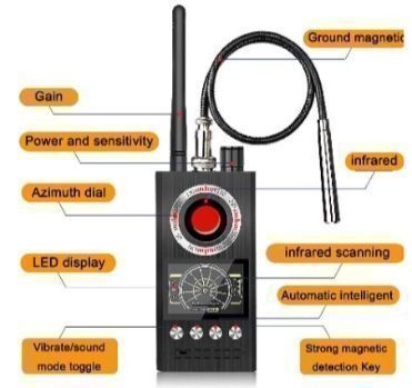 Magnetisch type GPS Hunter Multifunctionele spionagekamera detector, GPS-finder RF-scanner Infrarood 0