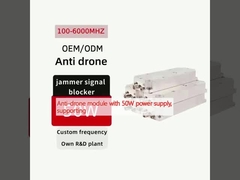 Anti-drone-module met 50W stroomtoevoer, ondersteunt 433M/800M/900M/1.2G/1.4G/1.5G/2.4G/5.2G/5.8G frequenties, aanpasbare GaN-module.